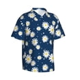 thumbnail image 2 of Haiem Daisies Flowers Printed Hawaiian Shirt for Men - Men’s Casual Beach Summer Shirts - Stretch Fabric with Modern Fit-3X-Large, 2 of 9