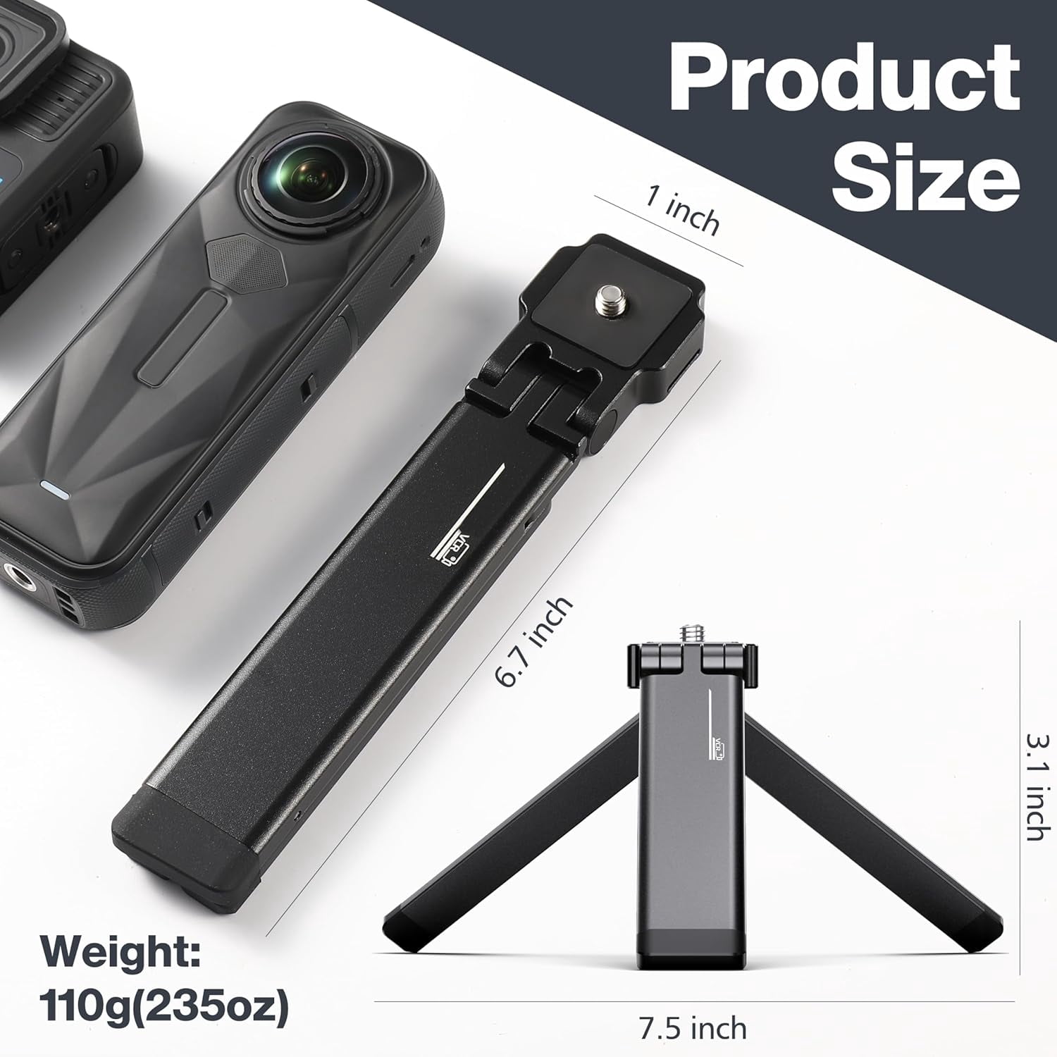Magnetic Camera Tripod Mount for DJI Osmo Pocket 3/ Action 5 Pro / Insta360 X5 Mini multifunctional tripod