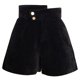 thumbnail image 4 of Pantalones cortos gruesos de pierna ancha para mujer, pantalones cortos con botones de cintura alta, informales, holgados, de Color puro, para fiesta, Otoño e Invierno, 4 of 8