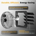 thumbnail image 4 of CAMMOO 18" Wall Mount Fan with Smart Touchscreen Controller, 10-Speed Shutter Exhaust Fan for Garage, Attic & Greenhouse, Black, 4 of 7