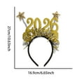 thumbnail image 6 of Shoreew 2026 Glitter Headband for New Years Eve Christmas Party Hair Accessory with Stars Festive Countdown Celebration Headwear, 6 of 7