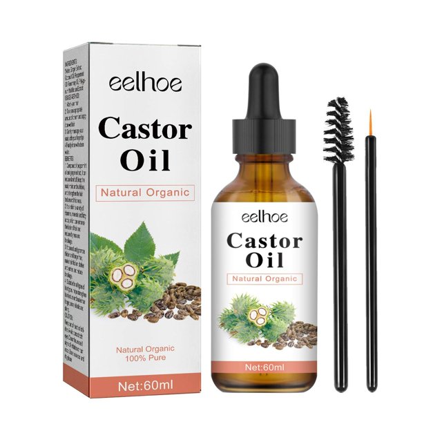 Aceite de ricino con esencia de abejas para el crecimiento del cabello, promueve el crecimiento del cabello, hace que el cabello, las pestañas y las cejas sean más gruesos y abundantes. Kit de inicio