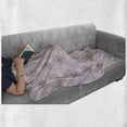 thumbnail image 6 of Compass Soft Flannel Fleece Throw Blanket, Continuous Pattern with Windroses and Circular Shapes, Cozy Plush for Indoor and Outdoor Use, 60" x 80", Pale Mauve Pale Pink, by Ambesonne, 6 of 6