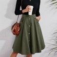 thumbnail image 1 of Falda Falda midi francesa elegante con botones en la cintura Cgtredaw Para estrenar, 1 of 6