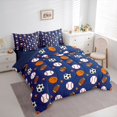 thumbnail image 3 of Homewish Ball Sport Lovers 7-Piece Twin Bedding Sets,Basketball Football Baseball Bedding Comforter Set,Deepblue White Browne Sheet Sets For Boys Kids,Ultra Soft Home Decor Reversible, 3 of 8