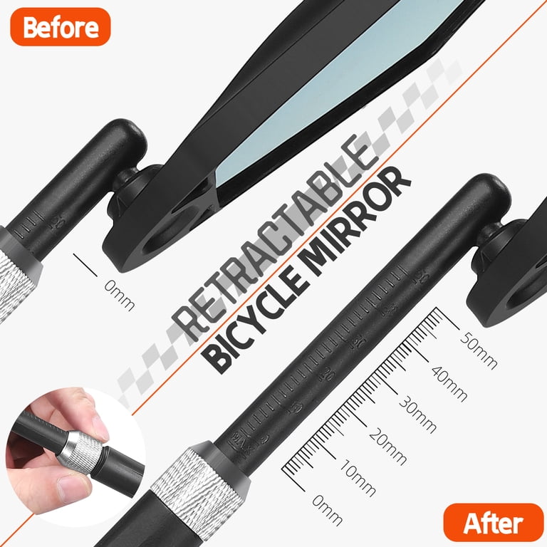 Handlebar Bike Mirror (1 Pair) - Convex Anti-Glare Wide Angle Glass, Adjustable For Ebike/Scooter