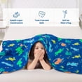 thumbnail image 6 of Sivio Weighted Blanket for Kids, Breathable Throw for Sleep, Suitable for Bed, Sofa, Couch and Travel, 3 lbs 36" x 48", Blue Dinosaur, 6 of 10