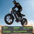 thumbnail image 2 of DTTZH Electric Bike for Adults, 750W Rated Motor, 60 Miles E-Mountain Bike, 20" x 4" Fat Tire Off-Road Ebike, 48V/15.6Ah UL2849 Certified, 2 of 9