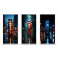 thumbnail image 2 of Designart "Urban Icon Red Telephone Booth I" Cityscapes Framed Wall Art Set Of 3 - Red Telephone Booth Frame Gallery Set For Office Decor, 2 of 6