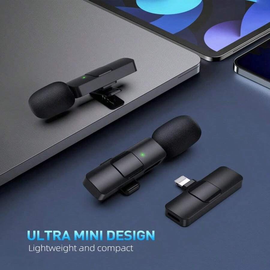 2026 Upgraded Wireless Lavalier Microphones For IPhone, Android- 2 Pack Mini Clip-On Mics With Noise Reduction For Vlog, Recording & Live Streaming