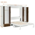 thumbnail image 3 of Harper & Bright Designs Queen Murphy Bed Wall Bed with Closet, Queen Size Cabinet Bed Folding Wall Bed with Storage Drawers and Desk for Guest Room Office, White, 3 of 13