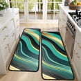 thumbnail image 4 of Kitchen Rugs Sets Of 2,Teal Gold Marble Pattern Anti Fatigue Kitchen Mat Rugs Non Slip Washable,Decorative Kitchen Floor Mats for Kitchen,Sink,Laundry,17"x47"+17"x47", 4 of 5