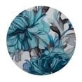 thumbnail image 4 of HAOXIT Round Table Cover Elastic Edged Vintage Floral Blue Grey Roses Tablecloths Heavy Duty for Round Table Oil-Proof Wipeable Table Cloth 46-50, 4 of 8