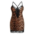 thumbnail image 4 of FASHIONWT Women Plus Size Nightdress Sexy Perspective Nightdress Leopard Print Nightdress Lace Patchwork Stitching Nightdress, 4 of 6
