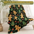 thumbnail image 2 of Festive Gingerbread Men Throw Blanket- Ultra Soft, Fleece, Lightweight,Christmas Trees on Dark Green Blankets,for Couch Room Bedroom,Rustic Holiday Decor,Gifts for Kids Adults 40x50in, 2 of 6