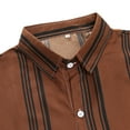 thumbnail image 4 of Gubotare Hawaiian Shirt Mens Short Sleeve Western Shirts with Pearl Snap Button Up Casual Regular Fit Plaid Shirts,Brown L, 4 of 5