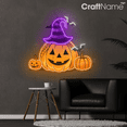 thumbnail image 4 of Craftnamesign Pumpkin Neon Sign for Halloween Decor, Spooky Home Room Wall Art, Halloween Gift, Horror Decor, 4 of 5