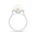 thumbnail image 2 of Angara Freshwater Cultured Pearl Ring with Diamond Accents in 925 Sterling Silver for Women | June Birthstone Jewelry for Her, 2 of 8