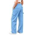 thumbnail image 2 of StSilkitty Cargo Pants for Boys Girls Elastic Waist Straight Leg Sweatpants Athletic Running Hiking Sweat Pants with Pockets, 2 of 9