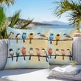 thumbnail image 4 of Outdoor Pillow Cover Watercolor Birds Set of 2 Waterproof Throw Pillowcases Blue Teal Yellow Decorative Patio Furniture Pillows for Couch Garden Indoor & Outdoor Use, 4 of 9
