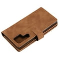 thumbnail image 5 of Nalacover Zipper Wallet Case For Samsung Galaxy S22 Ultra,360 Protection Luxury PU Leather Flip 9 Card Slots and 2 Cash Pockets Holder Magnetic Shockproof Cover with Detachable Wrist Strap,Brown, 5 of 12