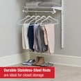 thumbnail image 5 of Rubbermaid 2-4ft Expandable Closet Kit Organization Storage Solution, White, 5 of 6