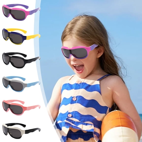 Frnrwgo Kids Sports Sunglasses Polarized Sun Protection Full Frame Soft Silicone Cycling Beach Sunglasses for Boys Girls