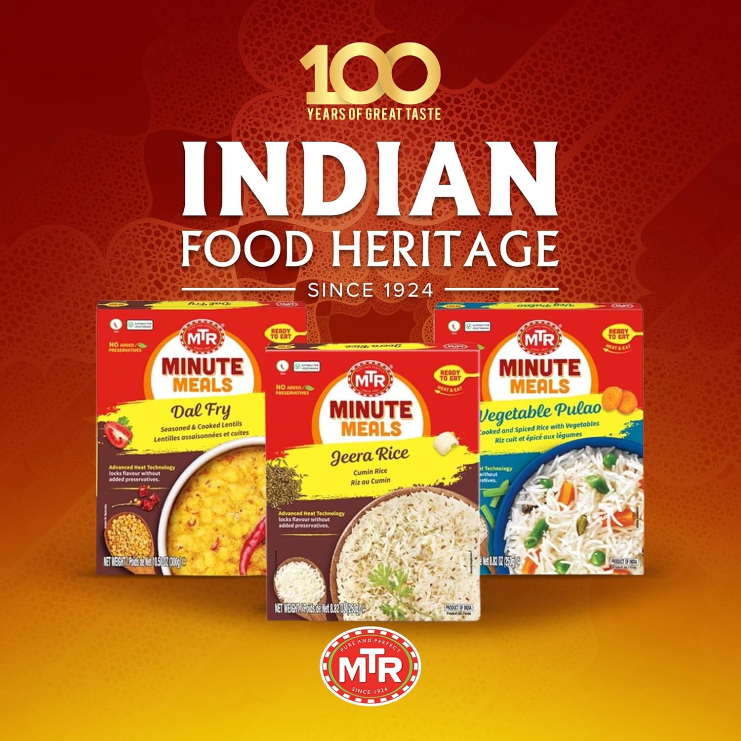 MTR Jeera Rice (250g, Pack of 6) – Cumin-Flavored Microwavable Indian Rice, Vegetarian, Ready in Minutes, Tasty & Nutritious Ready-to-Eat Meal