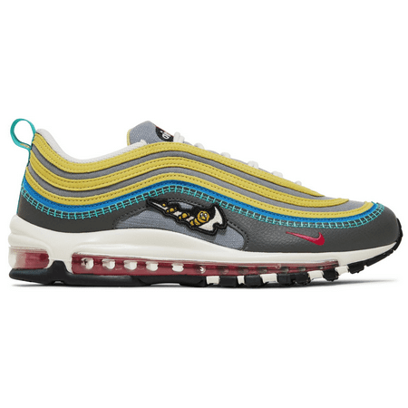 Nike Air Max 97 DH4759-001 Men's Iron Gray/Particle/Yellow Sneaker Shoes DDJJ28 (9.5)