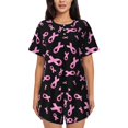 thumbnail image 1 of Balery Breast Cancer Awareness Conjunto de Pijama para Mujer con Estampado, Dos Piezas de Manga Corta y Shorts, Ropa de Dormir Suave con Cuello Redondo y Bolsillos-X-Large, 1 of 6