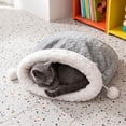 thumbnail image 6 of EBCUE Semi‑Enclosed Pet Sleeping Bag Bed, Removable Washable Warm Winter Cave, Deep‑Sleep Nest for Small‑Medium Cats Dogs Indoor Home All Season Winter Use Holiday Pet Supplies, 6 of 6