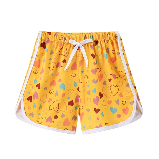 JLMSPLWG Shorts de Soccer pour Filles Taille 10-12 Jeans Déchirés Shorts à Carreaux Rouges Jeans Évasés Vêtements Preppy, Jaune 7 Ans