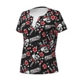 thumbnail image 5 of Honeii Vintage Skull Casino Print Women's V-Neck T-Shirt,Short Sleeve V Neck Tees Tops for Women , Perfect for Work, Travel, and Everyday Wear, 5 of 7