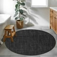 thumbnail image 4 of Black 3.3ft Round Rug, Farmhouse Burlap Solid Black Color Modern Linen Texture Non-Skid Rubber Backing Large Area Rugs - Living Room Bedroom Home Office, Indoor Floor Mat Carpets Washable Rug, 4 of 9