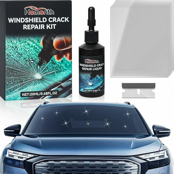 Windshield Chip Repair Kit, Professional Glass Repair Liquid for Cracks and Chips, DIY Fix Kit for Car Windshield, Windows, Mirrors & Laminated Glass