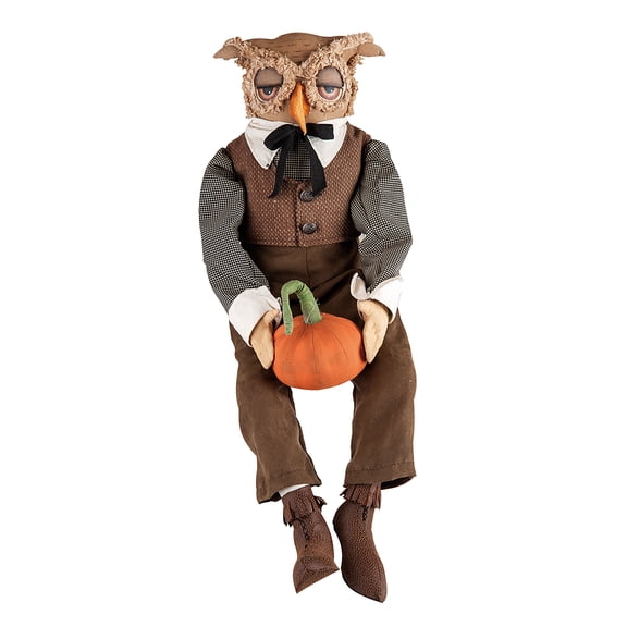Tobias Owl Pumpkin Joe Spencer Gathered Traditions Figurine 31"