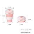 thumbnail image 2 of Pink Silicone Foldable Travel Cup-Camping Cup, Foldable Water Cup, Adult Drinking Cup with Lid, 2 of 5