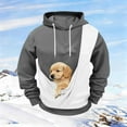 thumbnail image 5 of HOWPAY Unisex Men's Pouch Hoodie with Pet Pocket Animal Holder Fuzzy Fleece Long Sleeve Pullover Sweatshirt Kangaroo Casual Warm Hooded Tops for Dog Cat Grey XXXL, 5 of 5