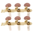 thumbnail image 4 of CTIRCHIU 2pcs Triple Button Classical Guitar String Tuning Pegs Tuners Machine Heads for 6 String Guitar (Brown Red Head), 4 of 7