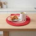 thumbnail image 2 of Unique Bargains 6Pcs Woven Dining Table Decor Round Placemats Red 11.8x11.8in, 2 of 5