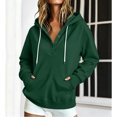 thumbnail image 2 of Hoodies for Women Button Collar Drawstring Sweatshirt Hooded Tops Long Sleeve, Fleece Lined, Pullover Hoodie, Kangaroo Pocket, Fall Outfits Winter Clothes 2026, Casual Travel Workout Outdoor, 2 of 7