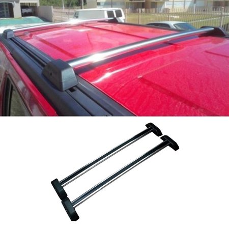 Teledu 2x Silver Al Roof Rack Cross Bars Top Rail w/ Lock + Key For 06-10 Hummer H3/H3T