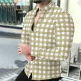thumbnail image 2 of Txeol Men's Button Down Plaid Shirt Casual Long Sleeve Lapel Checkered Dress Shirts Regular Fit Work Tops,Beige,XXXL, 2 of 9