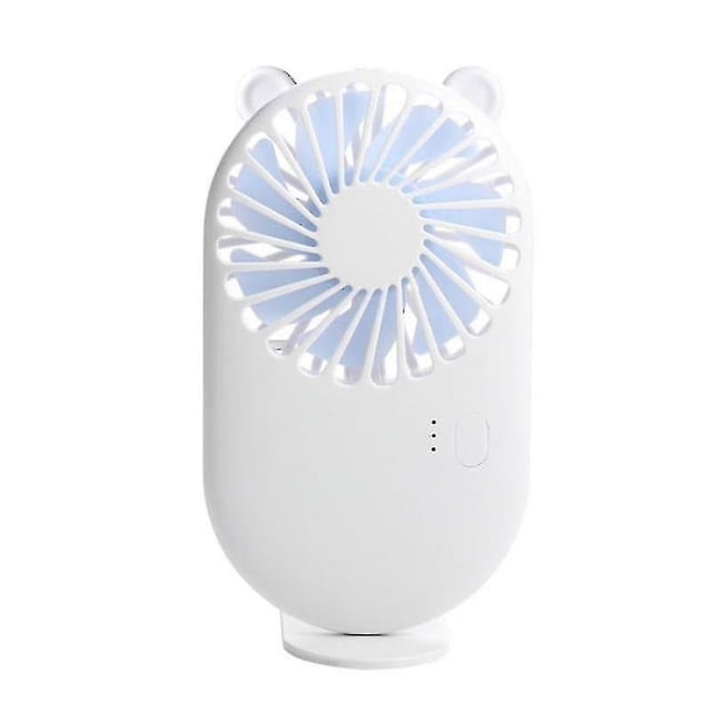 Mini ventilador portátil, ventilador de mano con base como ventilador de escritorio pequeño, ventilador de bolsillo personal recargable por USB (paquete de 2)
