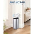 thumbnail image 3 of Roromall 8 Gallon Kitchen Trash Can, Stainless Steel Garbage Can with Lid and Inner Bucket, Step-On Square Trash Bin for Home Office Bedroom Bathroom Laundry Room, 30 L, 3 of 8