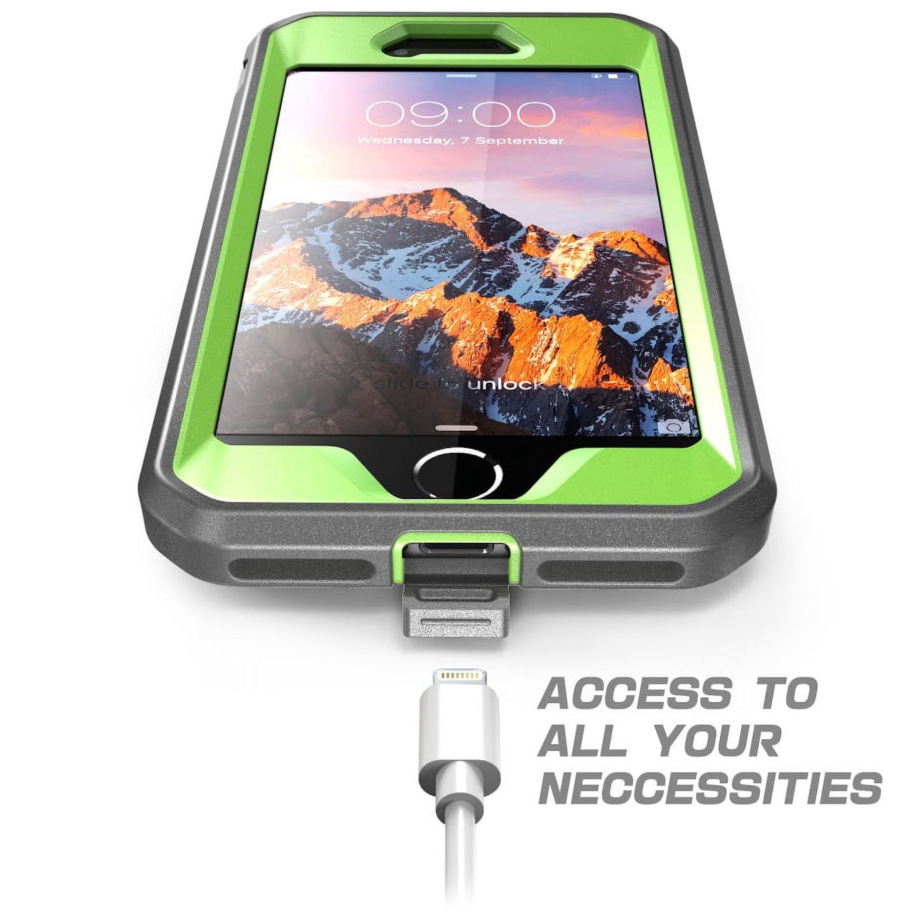SUPCASE Unicorn Beetle Pro Series Case Designed for iPhone SE 3rd Gen (2022) / iPhone SE 2nd Gen (2020) / iPhone 7 / iPhone 8, Full-Body Rugged Holster Case with Built-In Screen Protector (Green)