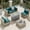 Peacock Blue, variant on UDPATIO 5 Pieces Outdoor Patio Furniture Set with 44" Fire Pit Table, Outdoor Wicker Patio Conversation Set with Cushions for Backyard, Porch, Garden(Peacock Blue)