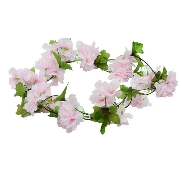 Toystoory Guirnalda de flores artificiales de 18 cabezas para fiesta de boda, colgante de ratán falso, cómodo Plantas Artificiales Rosa claro