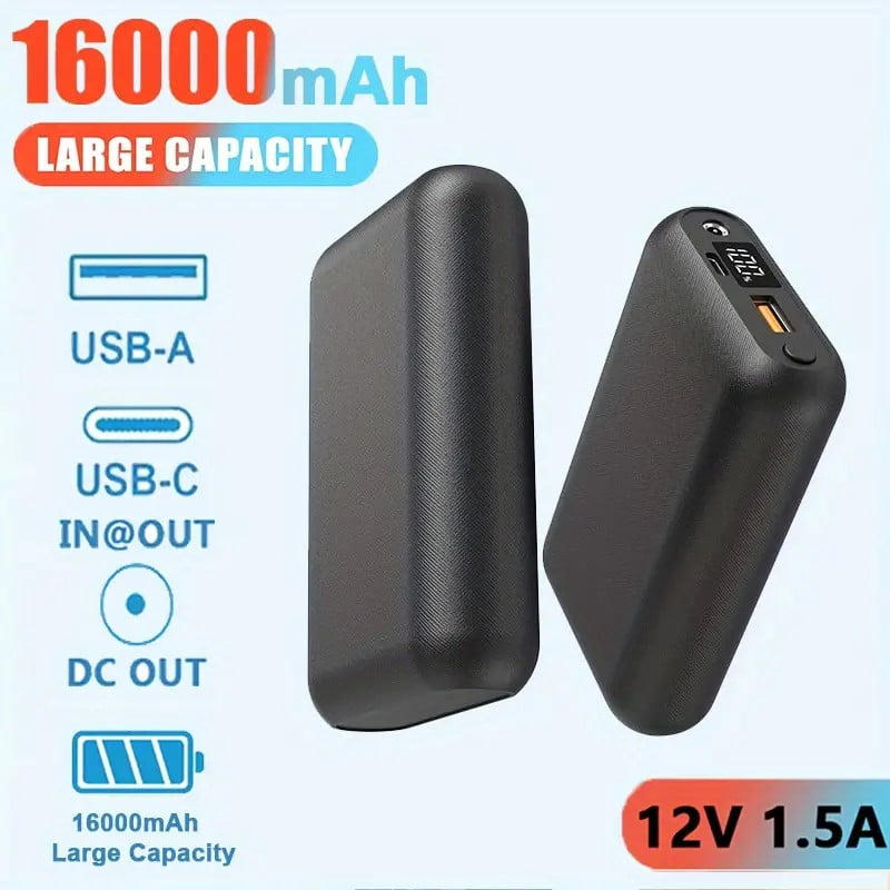 16000mAh Power Bank, Type-c/USB-A/DC 4.0mm Output , Portable Charger for Heated Jacket Heated Pants Heated Shoes&Phone, suitable for ORORO,1Pack