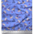 thumbnail image 1 of Soimoi Viscose Chiffon Fabric Text,Floral & Eiffel Tower Architectural Print Fabric by Yard 42 Inch Wide, 1 of 3